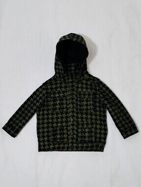 Adidas X Ivy Park Houndstooth Hooded Snap Buttons Denim Jacket Size 5T